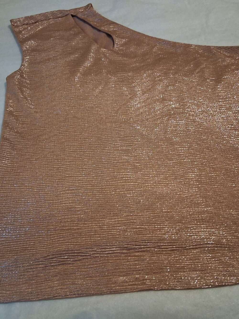 INC International Concepts-Women's One Shoulder Metallic Blush Pink Top-Size L - Picture 4 of 5